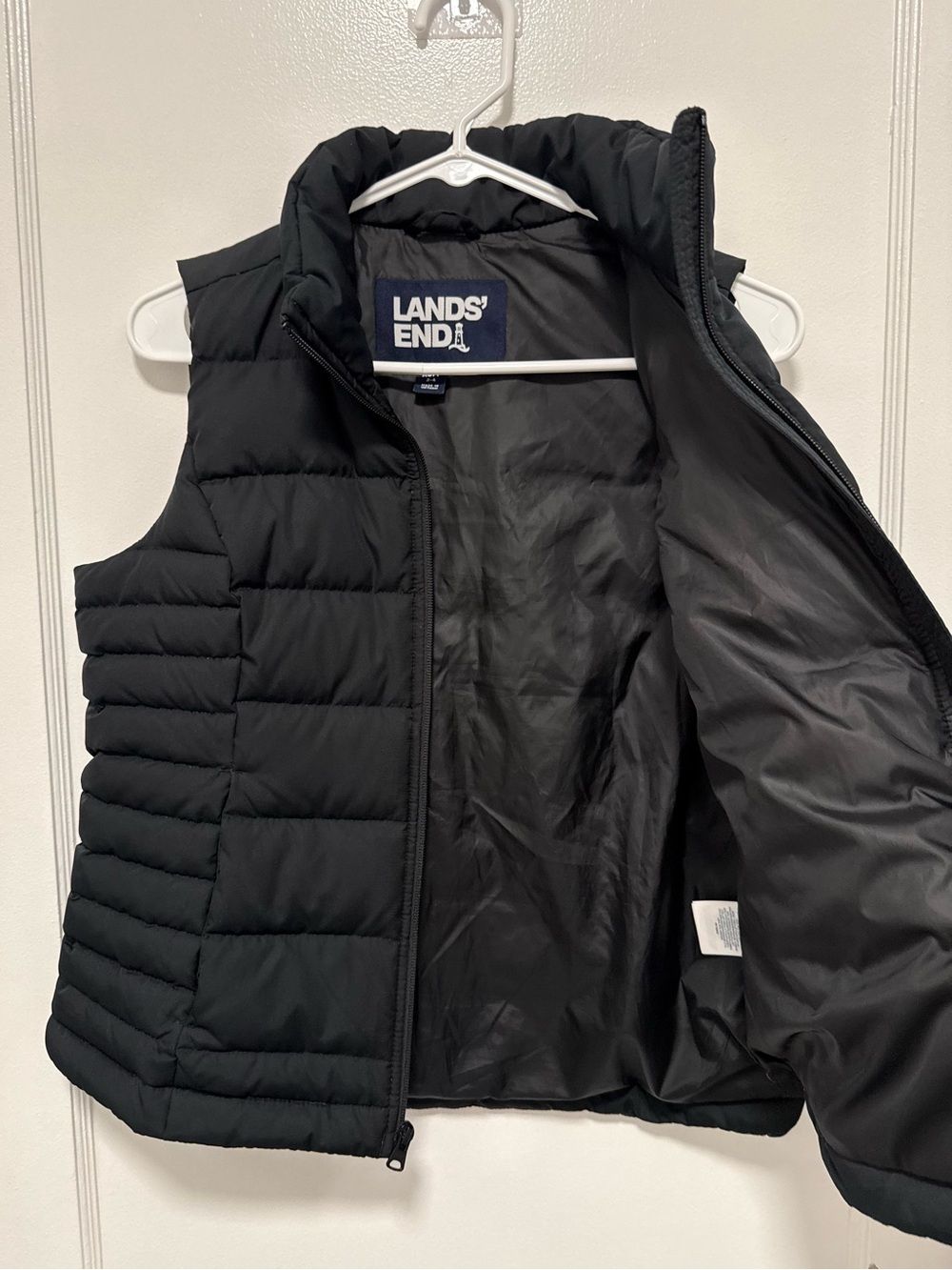 Lands’ End Black Down Puffer Vest Women’s XS Full Zip Quilted - Picture 11 of 16